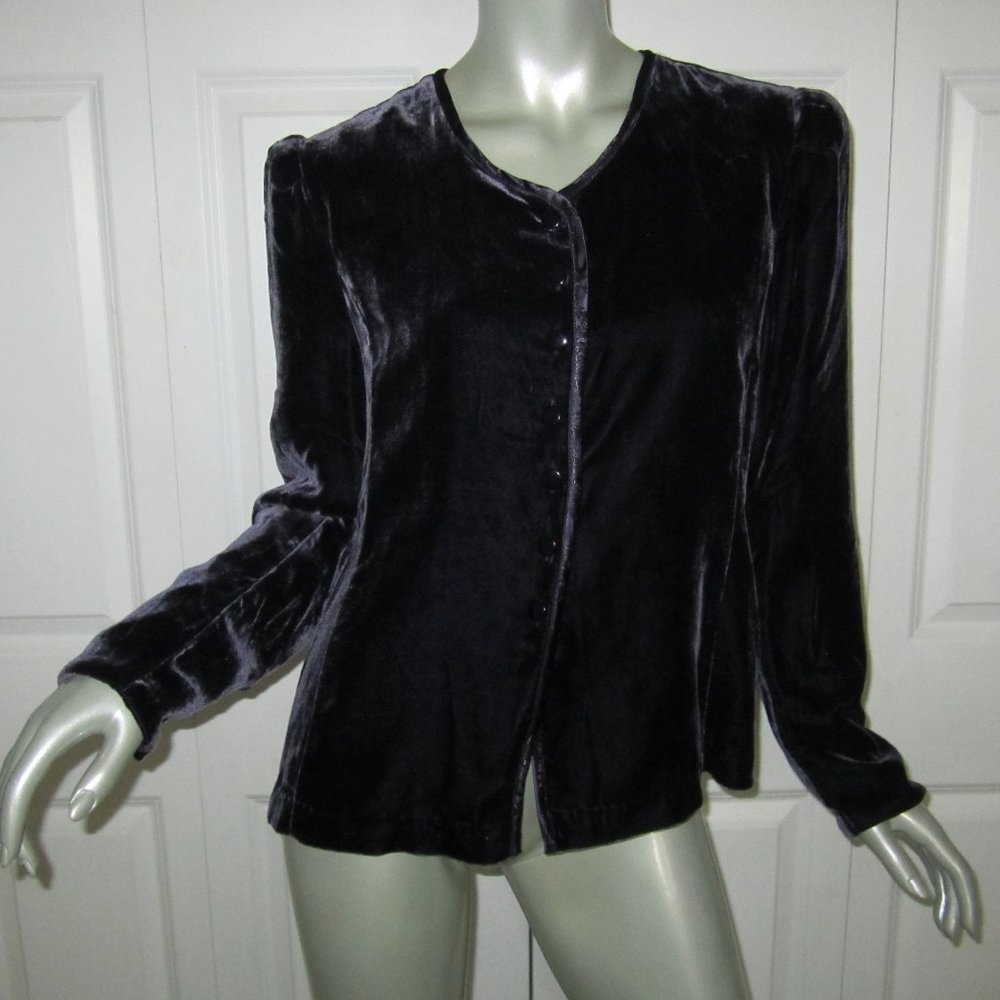 APRIL CORNELL Black Velvet Jacket Size Medium NWT